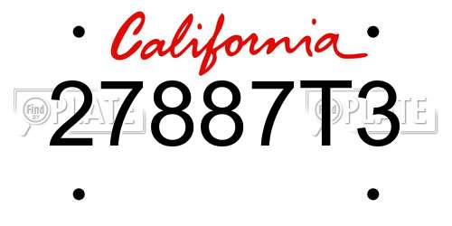 27887T3 California License Plate
