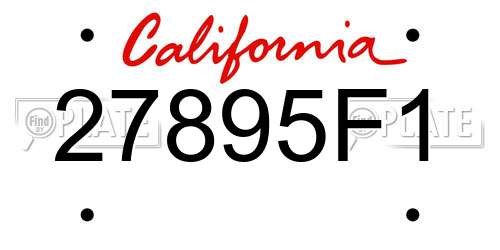 27895F1 California License Plate