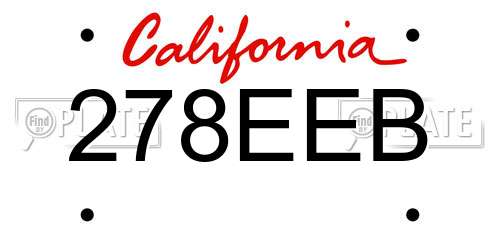 278EEB California License Plate
