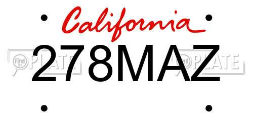 278MAZ California License Plate