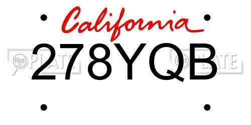 278YQB California License Plate