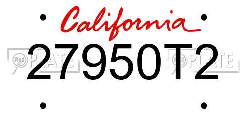 27950T2 California License Plate