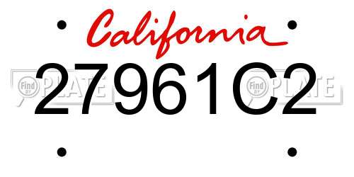 27961C2 California License Plate