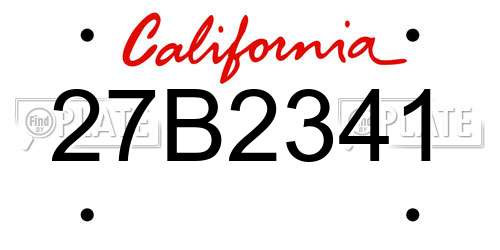 27B2341 California License Plate
