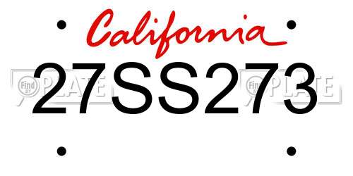 27SS273 California License Plate