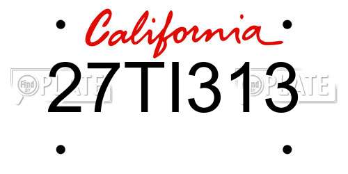 27TI313 California License Plate