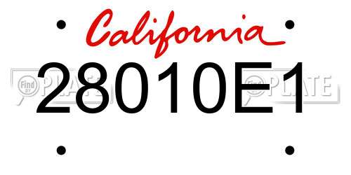 28010E1 California License Plate