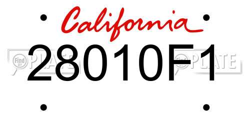 28010F1 California License Plate