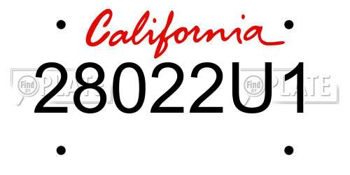 28022U1 California License Plate