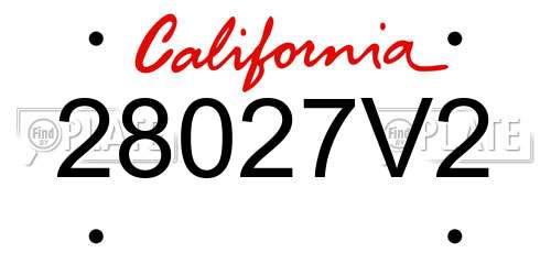 28027V2 California License Plate