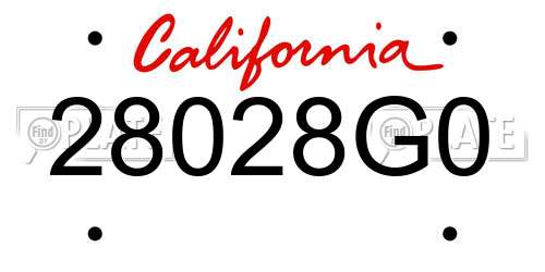 28028G0 California License Plate