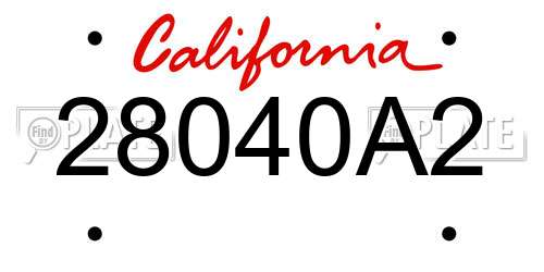 28040A2 California License Plate
