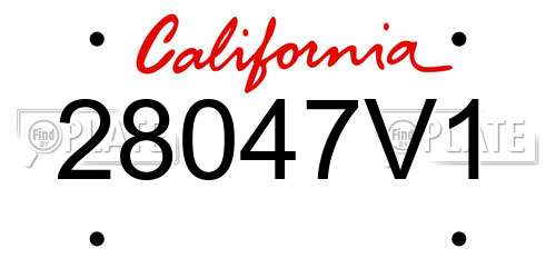 28047V1 California License Plate