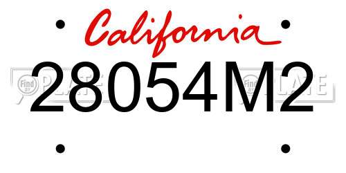 28054M2 California License Plate