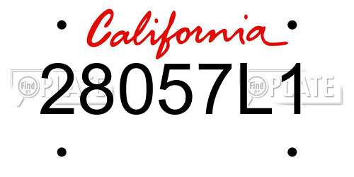 28057L1 California License Plate