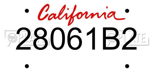 28061B2 California License Plate