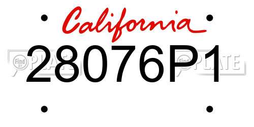 28076P1 California License Plate