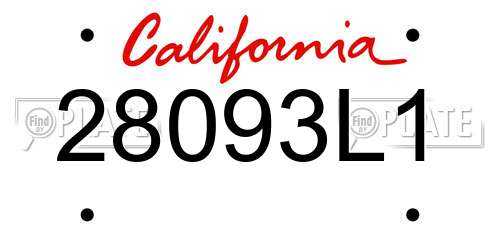 28093L1 California License Plate