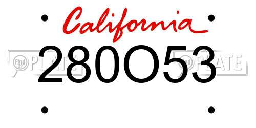 280O53 California License Plate