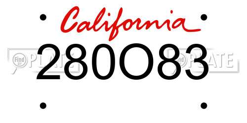 280O83 California License Plate