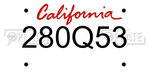 280Q53 California License Plate