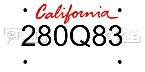 280Q83 California License Plate