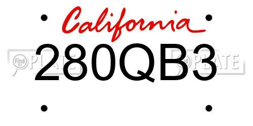 280QB3 California License Plate