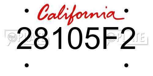 28105F2 California License Plate
