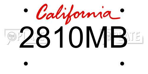 2810MB California License Plate