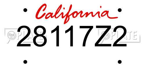 28117Z2 California License Plate