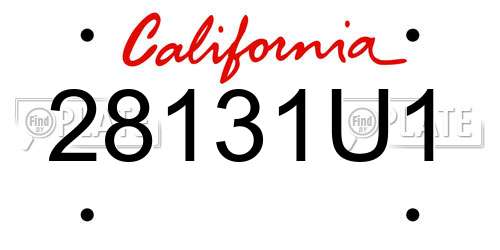 28131U1 California License Plate