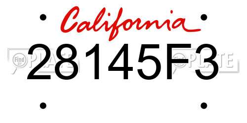 28145F3 California License Plate