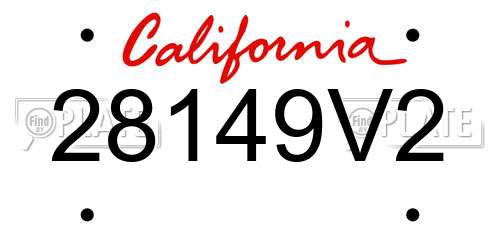 28149V2 California License Plate