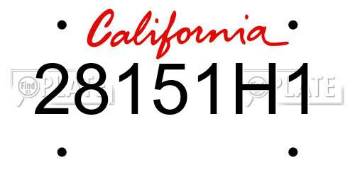 28151H1 California License Plate
