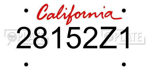 28152Z1 California License Plate