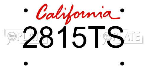 2815TS California License Plate