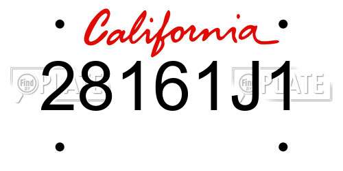 28161J1 California License Plate