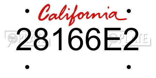 28166E2 California License Plate
