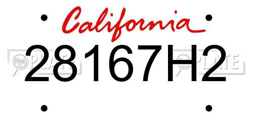 28167H2 California License Plate