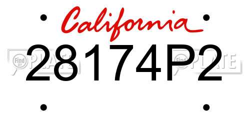 28174P2 California License Plate