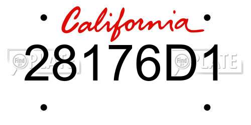 28176D1 California License Plate