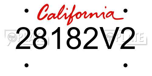 28182V2 California License Plate