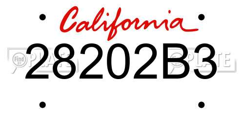28202B3 California License Plate