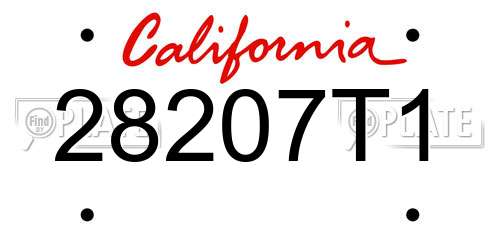 28207T1 California License Plate
