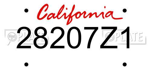 28207Z1 California License Plate