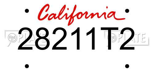 28211T2 California License Plate