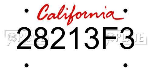 28213F3 California License Plate