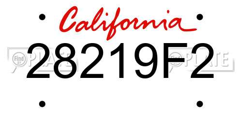 28219F2 California License Plate
