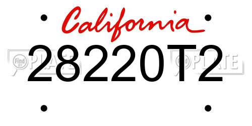 28220T2 California License Plate