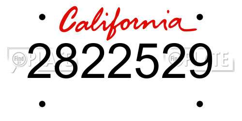 2822529 California License Plate